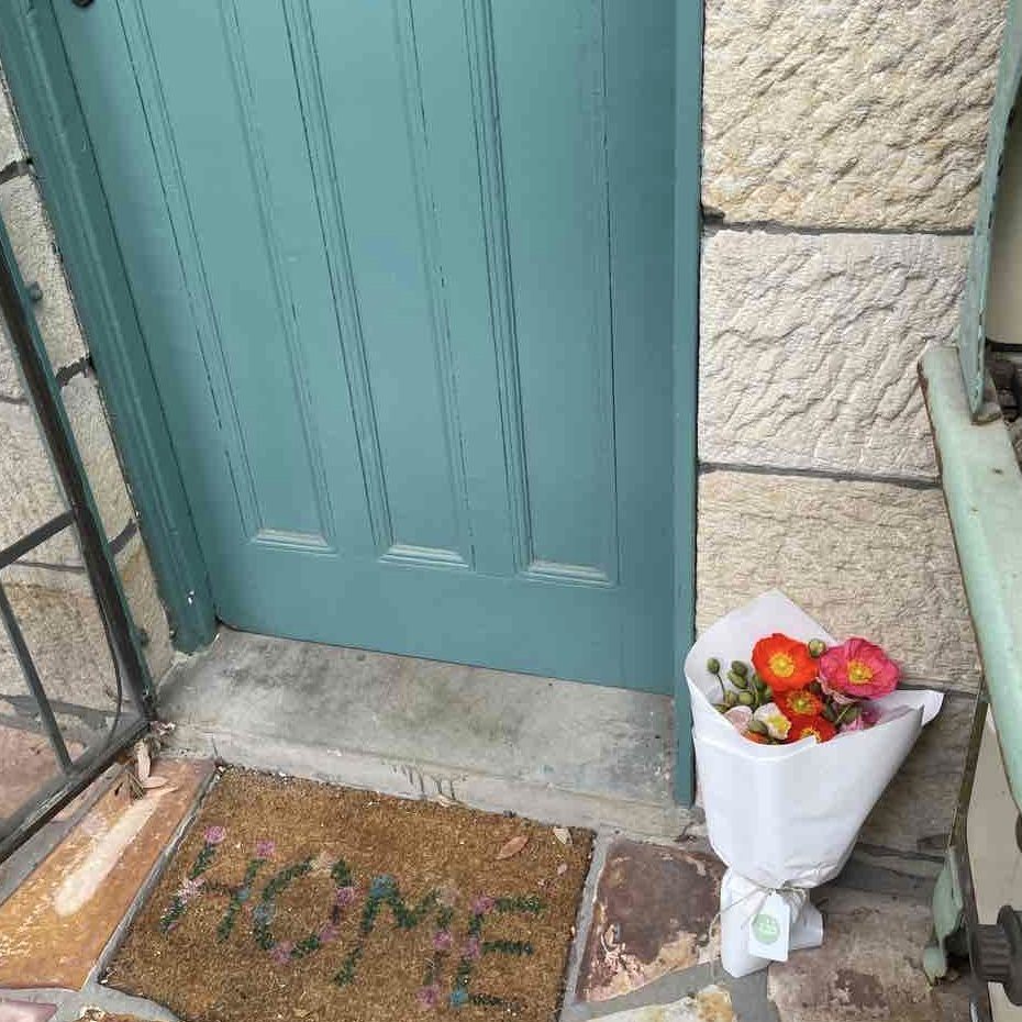 Flower bouquet safely left at front door in Sydney home