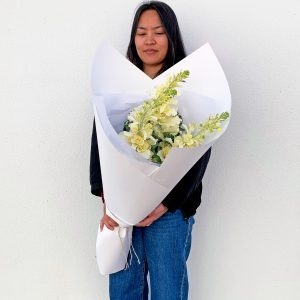 Crazy Kale bouquet featuring three sculptural ornamental kale stems, cream coloured - Sydney flower delivery